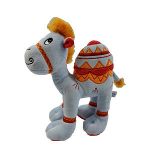 Fay Lawson Plush Arabian Camel Blue Embroidered Stuffed Toy 10 Inch